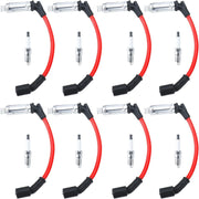 DURAFORCE High Performance 8x Spark Plugs & 8x Wires Set for Chevy GMC 4.8L 5.3L 6.0L V8