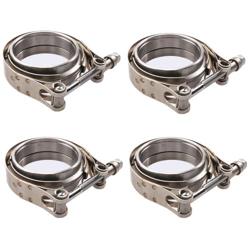DURAFORCE 4X 2.5" inch V-Band Flange&Clamp Kit For Turbo Exhaust pipes Mild Steel