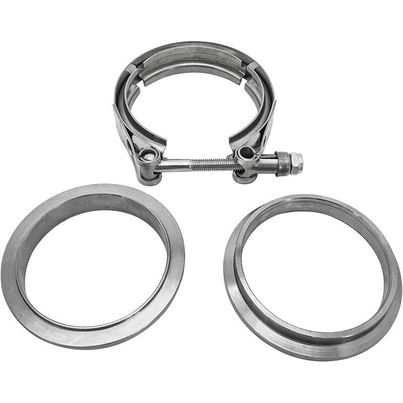 DURAFORCE 4X 2.5" inch V-Band Flange&Clamp Kit For Turbo Exhaust pipes Mild Steel