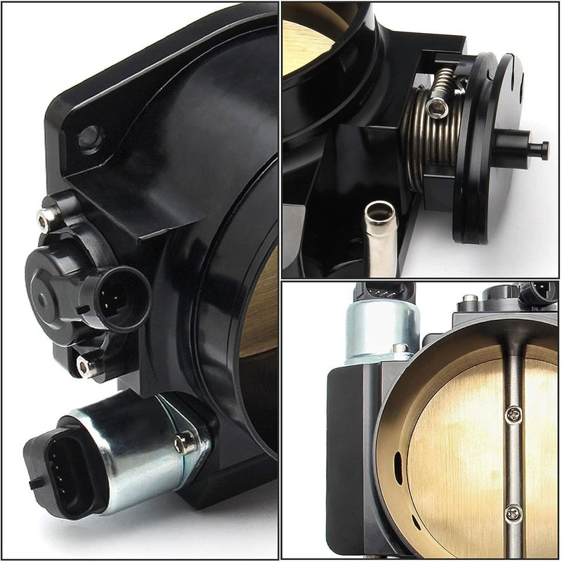 DURAFORCE Black 92mm Throttle Body+TPS IAC Adapter Plate for Chevy GM III LSX LS LS1 LS2