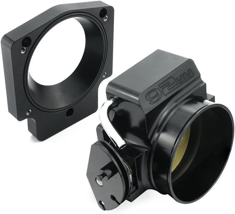 DURAFORCE Black 92mm Throttle Body+TPS IAC Adapter Plate for Chevy GM III LSX LS LS1 LS2