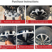 DURAFORCE 4X 16" Inch Wheel Covers Snap On Full Hub Caps Fit for R16 Tire & Steel Rim