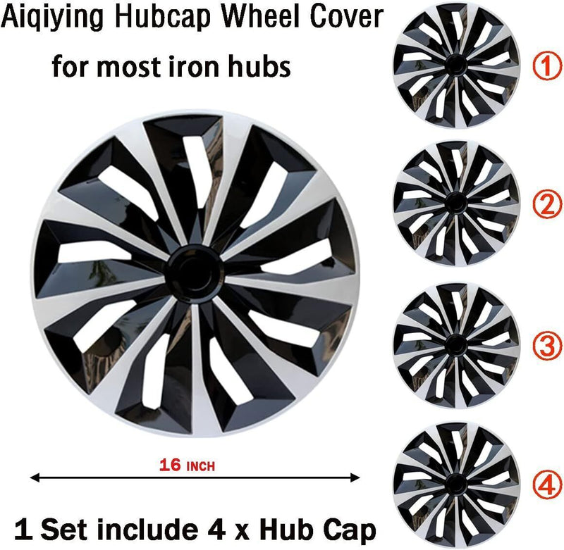DURAFORCE 4X 16" Inch Wheel Covers Snap On Full Hub Caps Fit for R16 Tire & Steel Rim