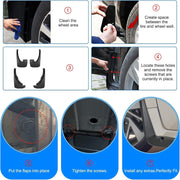 DURAFORCE 4x Front & Rear Splash Guards Mud Flaps For Nissan Frontier 2005-2022 Pickup