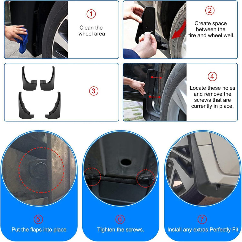 DURAFORCE 4x Front & Rear Splash Guards Mud Flaps For Nissan Frontier 2005-2022 Pickup