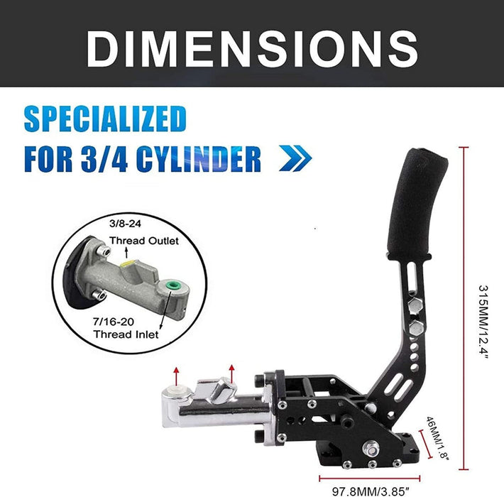 DURAFORCE Racing Hydraulic Handbrake Drift E-Brake Handle Parking Emergency Brake Gear