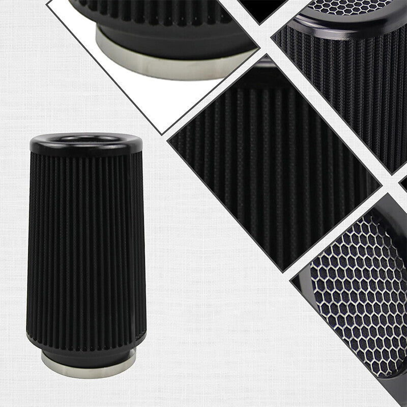 DURAFORCE 4" Inlet Truck Filter Air Dry High Flow Clamp-On Round Cone Air Intake Kit
