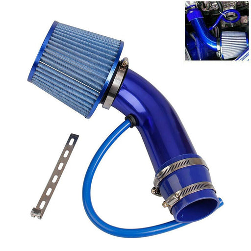 DURAFORCE 3" Cold Air Intake Pipe Universal Induction Kit Aluminum Hose With Filter Blue