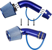 DURAFORCE 3" Cold Air Intake Pipe Universal Induction Kit Aluminum Hose With Filter Blue