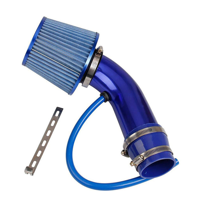 DURAFORCE 3" Cold Air Intake Pipe Universal Induction Kit Aluminum Hose With Filter Blue
