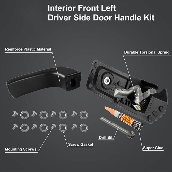 DURAFORCE Front Left Interior Door Handle Kit For 2007-2014 Chevy Silverado Avalanche Subu