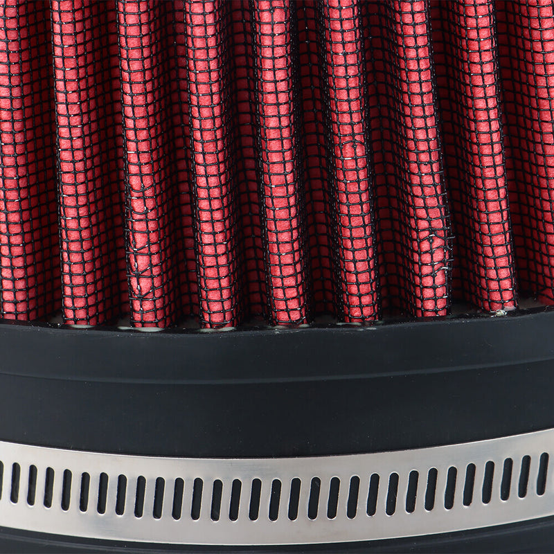DURAFORCE 4" RED Truck Long Performance High Flow Cold Air Intake Cone Dry Filter