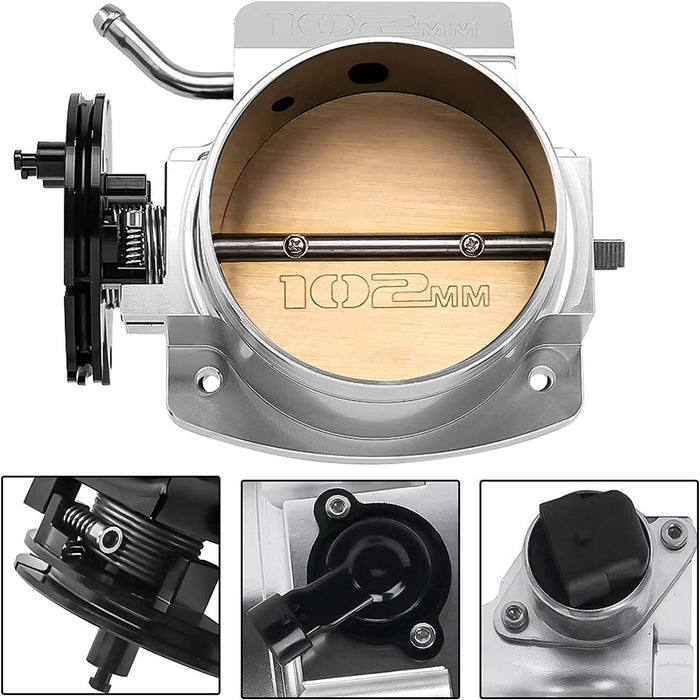 DURAFORCE 102mm Throttle Body +TPS IAC + Throttle Cable Bracket For LS1 LS2 LS3 LS6 Sliver