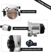 DURAFORCE 102mm Throttle Body +TPS IAC + Throttle Cable Bracket For LS1 LS2 LS3 LS6 Sliver