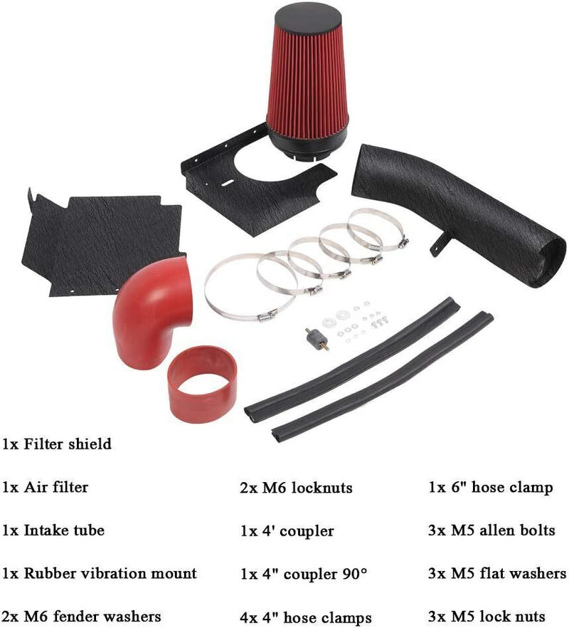 DURAFORCE 4" Cold Air Intake Kit With Filter For GMC Chevy Chevrolet 1500 2500 5.3L 6.0L