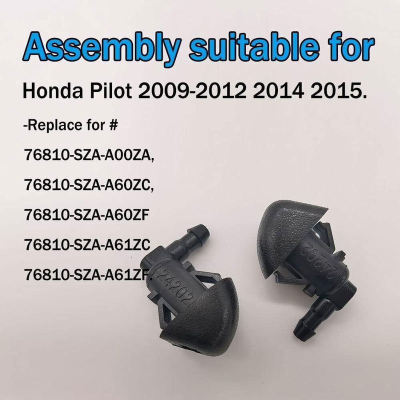 DURAFORCE Pack of 2 for Honda Pilot 2009-2015 Windshield Washer Nozzles 76810-SZA-A01ZA