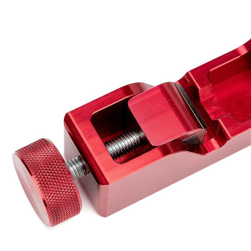 DURAFORCE Engine Spark Plug Gap Gapper Tool with 32 Blades Measuring Tool Metric SAE Red
