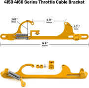 DURAFORCE Gold Throttle Cable Carb Bracket Carburetor 307 350 SBC For Holley 4150 4160 New