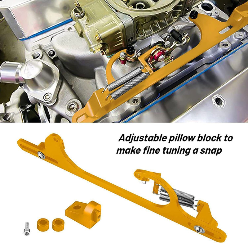 DURAFORCE Gold Throttle Cable Carb Bracket Carburetor 307 350 SBC For Holley 4150 4160 New