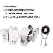 DURAFORCE 3Pcs Engine Mounts & Transmission Mount Set For Jeep Renegade Fiat 500X L4-2.4L