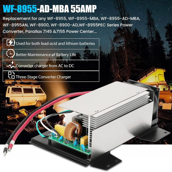 DURAFORCE For RV WF-8955-AD-MBA 55Amp Converter 12VDC Main Board Assembly Replacement Unit