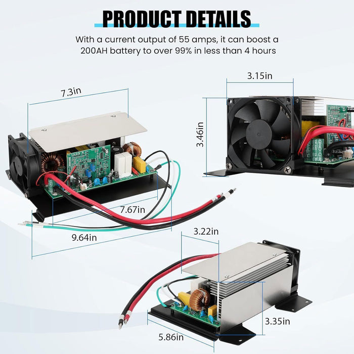 DURAFORCE For RV WF-8955-AD-MBA 55Amp Converter 12VDC Main Board Assembly Replacement Unit