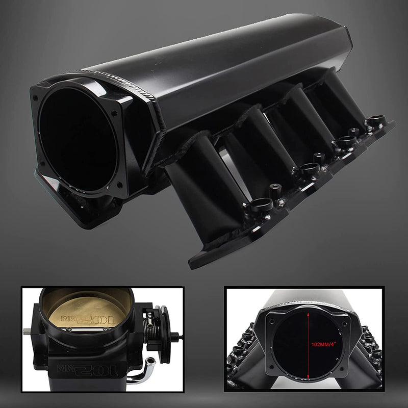 DURAFORCE 102mm 4 Bolt Throttle Body + TPS IAC+Throttle Cable Kit For GM Gen III LS1 LS2