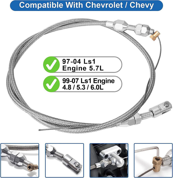 DURAFORCE 102mm 4 Bolt Throttle Body + TPS IAC+Throttle Cable Kit For GM Gen III LS1 LS2