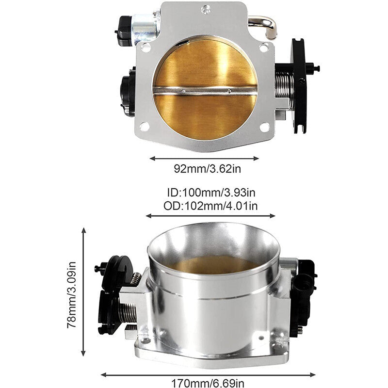 DURAFORCE 92MM Throttle body+TPS IAC+Cable Bracket For Chevy GM Gen III LSX LS LS1 LS2 LS7