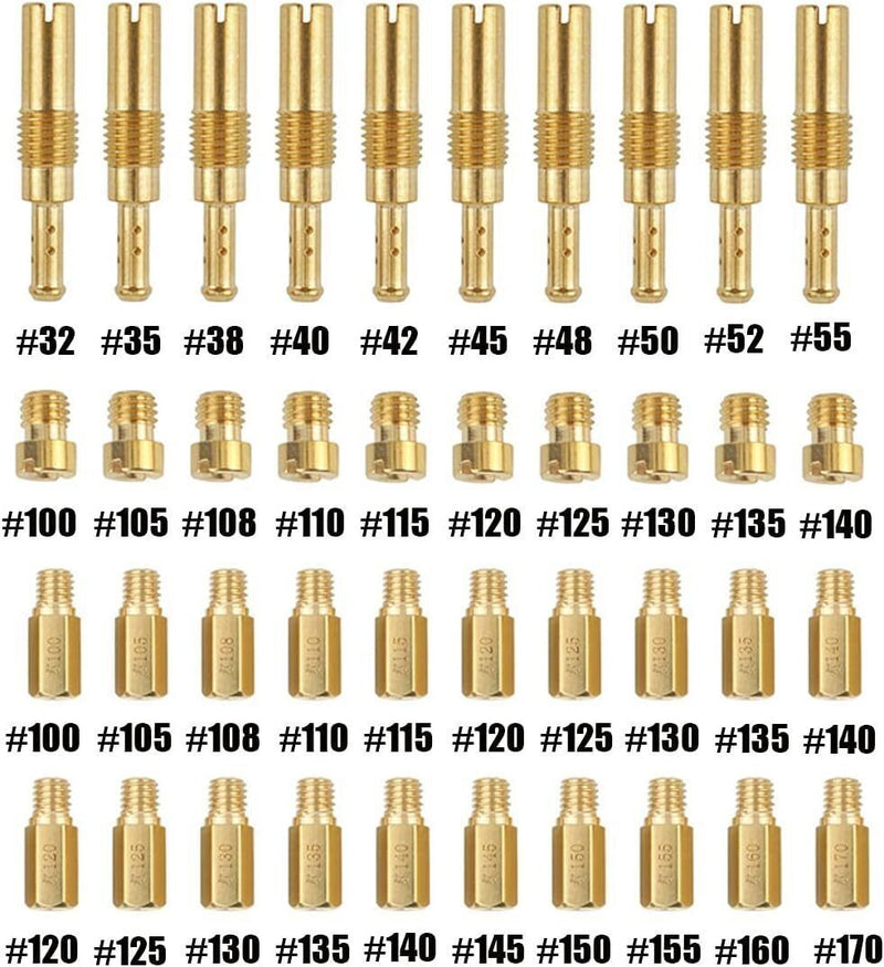 DURAFORCE 40PCS Carburetor Main Jet Slow Pilot Jet Kit for PWK Keihin OKO CVK Crab