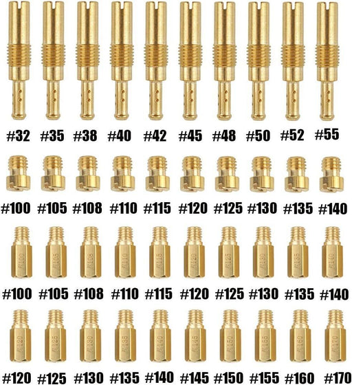 DURAFORCE 40PCS Carburetor Main Jet Slow Pilot Jet Kit for PWK Keihin OKO CVK Crab