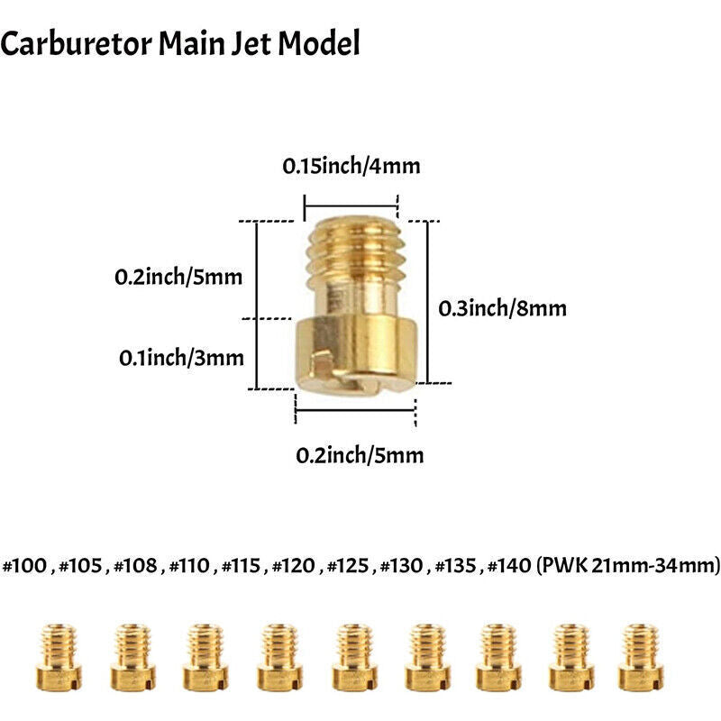 DURAFORCE 40PCS Carburetor Main Jet Slow Pilot Jet Kit for PWK Keihin OKO CVK Crab