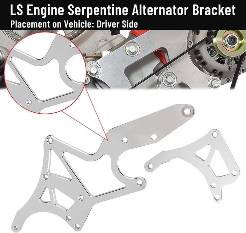 DURAFORCE LS Engine Serpentine Alternator Bracket for Chevrolet LS1 LS2 LS3 LS6 LS7 Engine