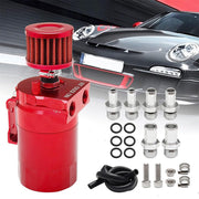 DURAFORCE Oil Catch Can Kit Reservoir Tank Engine Red Polish Baffled Universal Aluminum