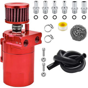 DURAFORCE Oil Catch Can Kit Reservoir Tank Engine Red Polish Baffled Universal Aluminum