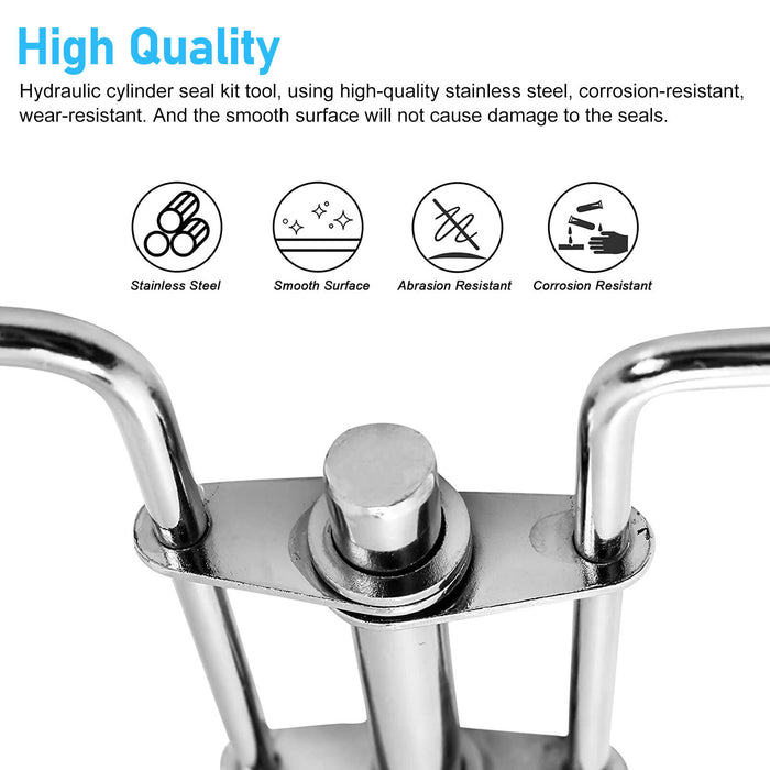 DURAFORCE 3 Pcs Sliver Hydraulic Cylinder Piston Rod Seal U-cup Installation Tool Kit Set