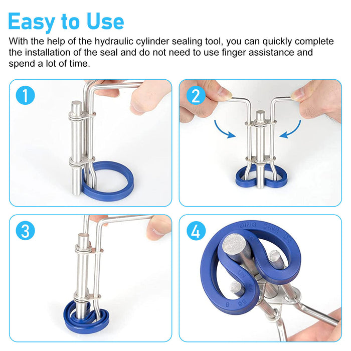 DURAFORCE 3 Pcs Sliver Hydraulic Cylinder Piston Rod Seal U-cup Installation Tool Kit Set
