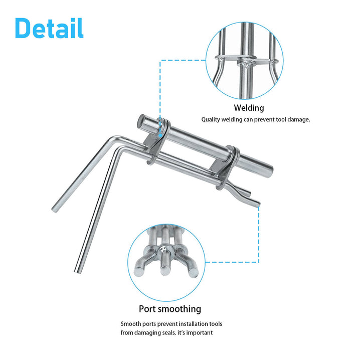 DURAFORCE 3 Pcs Sliver Hydraulic Cylinder Piston Rod Seal U-cup Installation Tool Kit Set