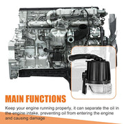 DURAFORCE Crankcase Breather Oil Separator For Freightliner Mack MP8 Detroit DD15 DD13
