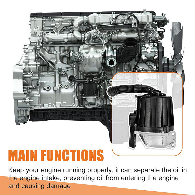 DURAFORCE Crankcase Breather Oil Separator For Freightliner Mack MP8 Detroit DD15 DD13