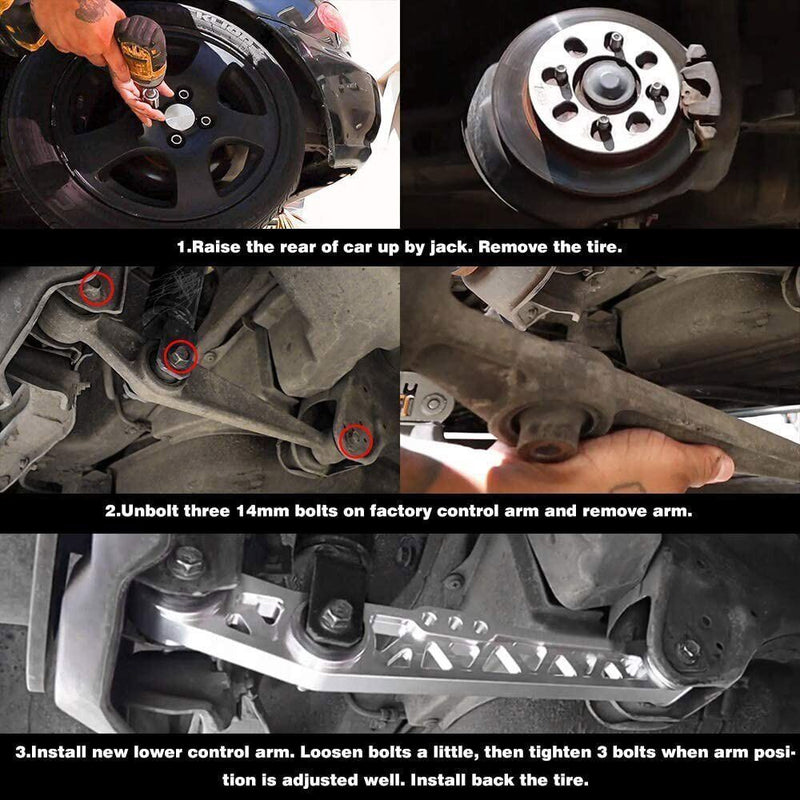 DURAFORCE LCA Lower Control Arms Kit Assemblies For 88-95 Civic EF EG6 / 94-01 Integra DC2