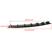 DURAFORCE Shark Fin 7 Wing Lip Diffuser Rear Bumper Chassis 33" Black ABS Universal