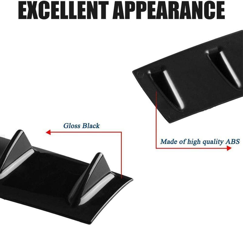 DURAFORCE Shark Fin 7 Wing Lip Diffuser Rear Bumper Chassis 33" Black ABS Universal