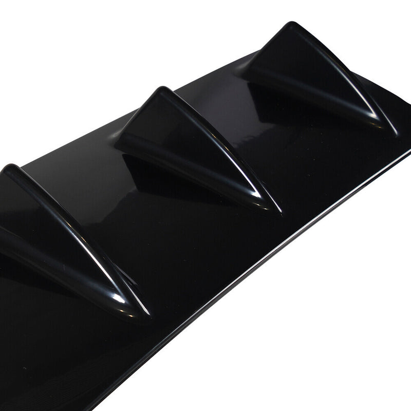DURAFORCE Shark Fin 7 Wing Lip Diffuser Rear Bumper Chassis 33" Black ABS Universal