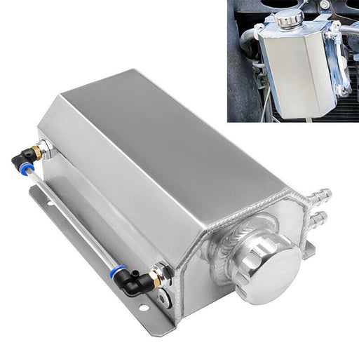 DURAFORCE 2L Universal Coolant Radiator Tank Aluminum Overflow Bottle Recovery With Cap