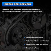 DURAFORCE Timing Chain Kit for 08-13 Chevrolet Malibu 10-15 Equinox L4 2.4L 2.2L 2.0L DOHC