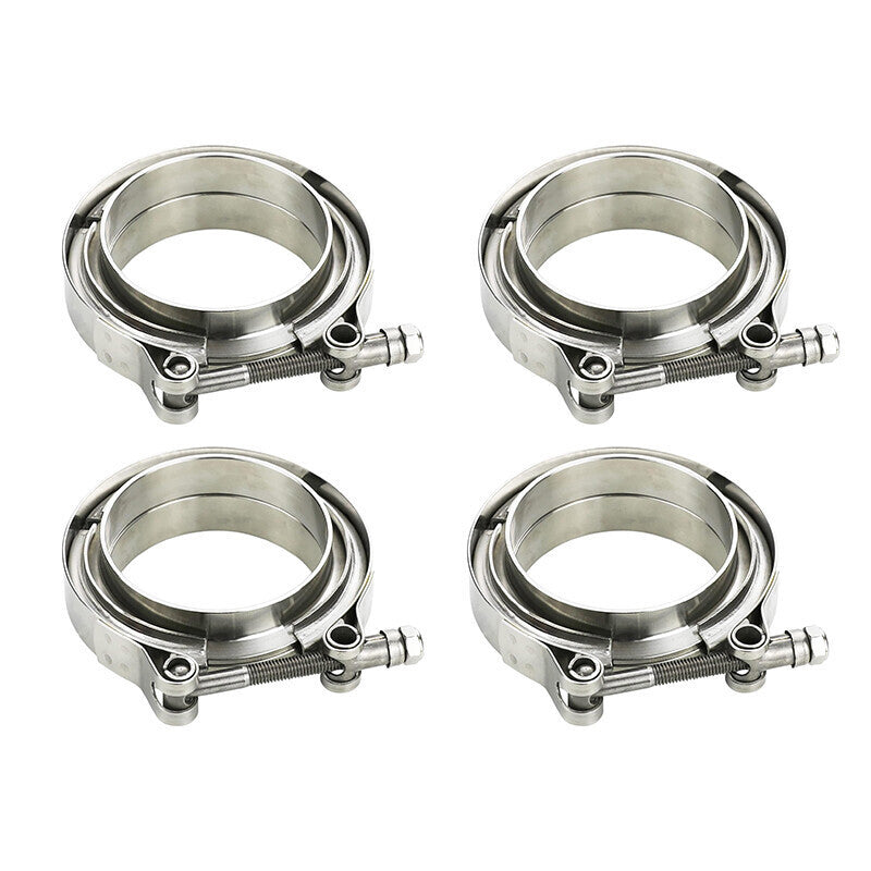 DURAFORCE 4PCS 3.5" Steel V-Band Bolt Clamp Kit Male/Female for Turbo Vband NEW