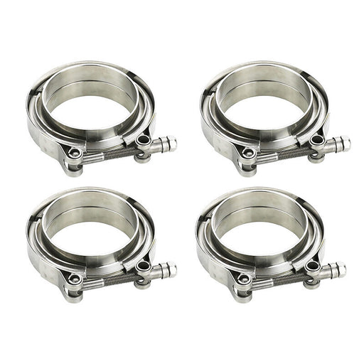 DURAFORCE 4PCS 3.5" Steel V-Band Bolt Clamp Kit Male/Female for Turbo Vband NEW