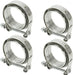 DURAFORCE 3" V-Band Flange&Clamp Kit Male/Female With Ridge Exhaust Steel X4 PCS