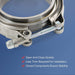 DURAFORCE 3" V-Band Flange&Clamp Kit Male/Female With Ridge Exhaust Steel X4 PCS